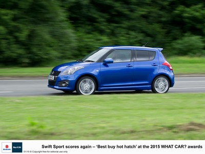 Swift Sport scores again - 'Best Buy Hot Hatch' at the 2015 What Car? Awards